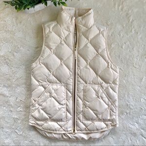 J crew quilted puffer vest cream k4209 ex-small